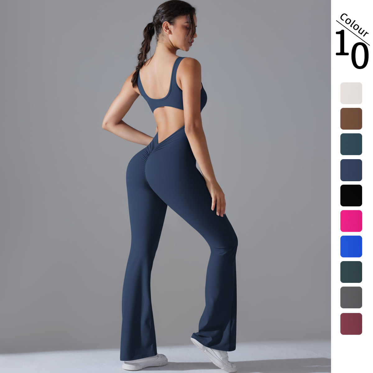 Yoga Fitness Jumpsuit - مثير الظهر الخامس بذلة الصالة الرياضية