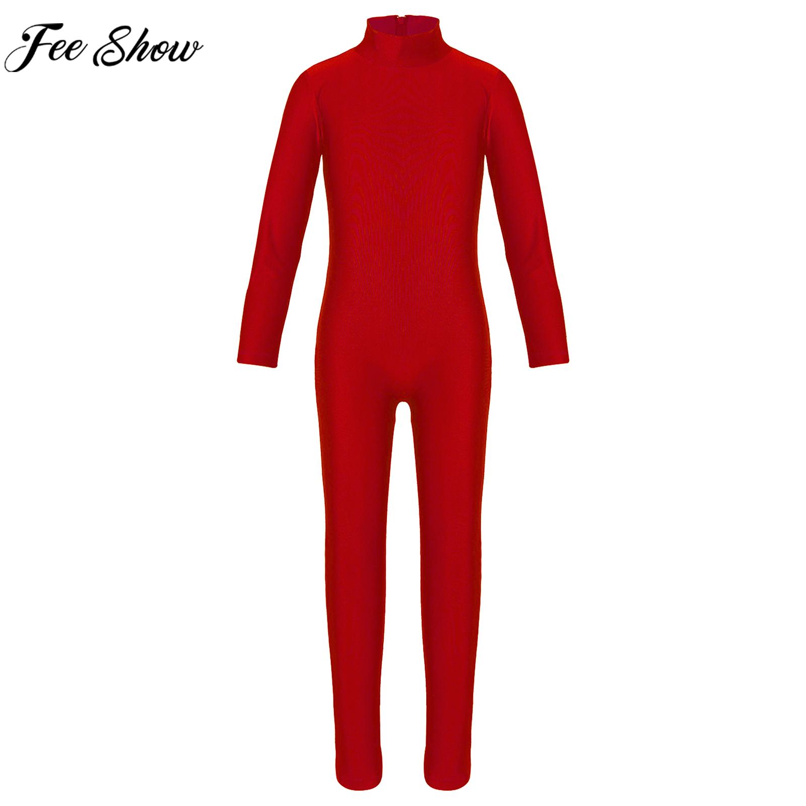 Yoga Fitness Jumpsuit - أطفال فتاة سحاب أكمام طويلة الباليه