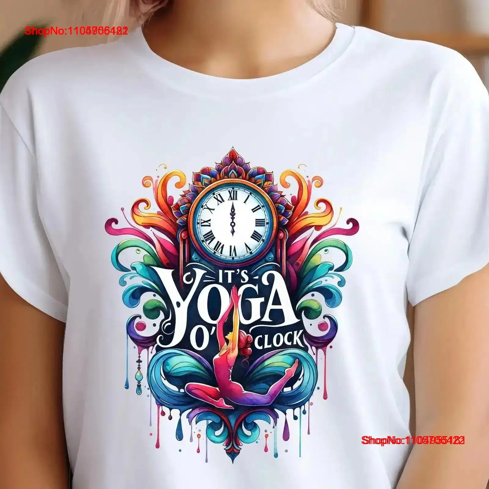 Yoga And Fitness Instructor - تي شيرت يوغا بتصميم 'It's O'Clock