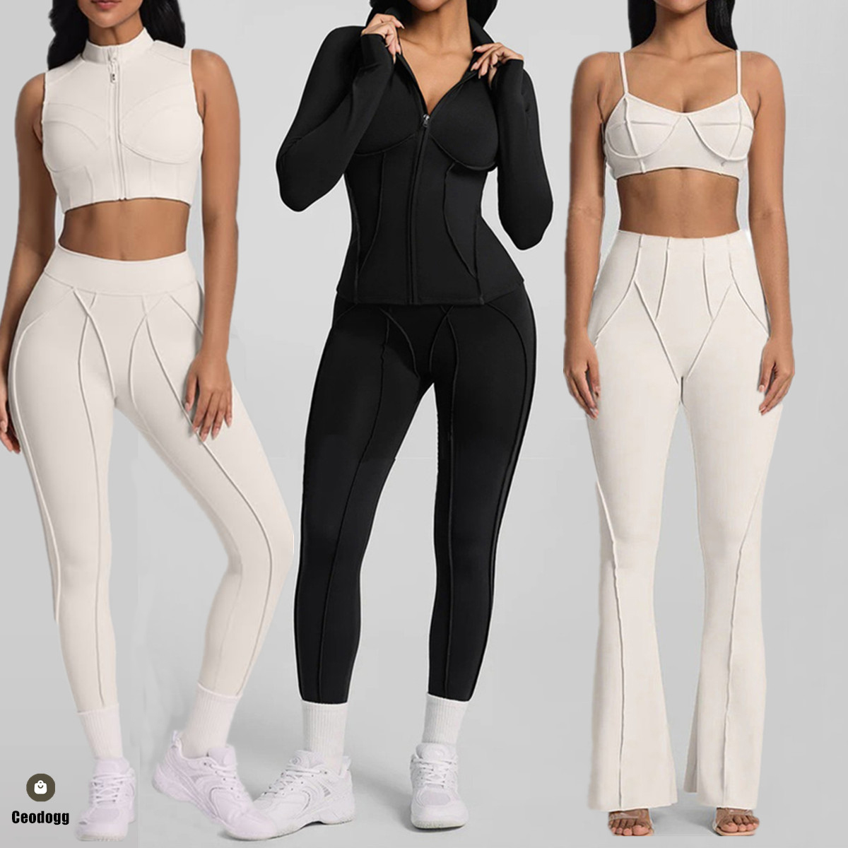 Yoga Fitness Jacket - طقم رياضي نسائي من قطعة واحدة