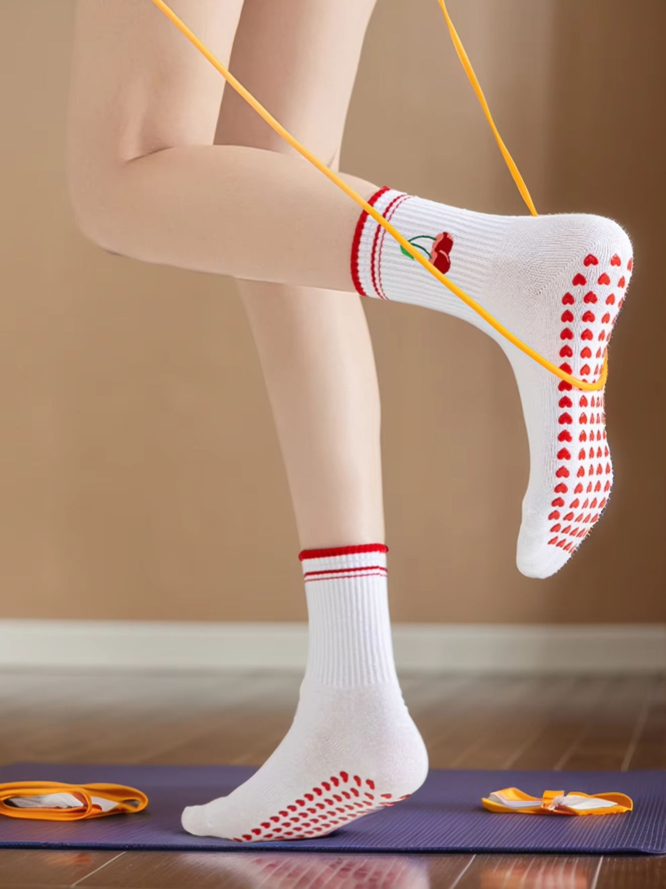 Fitness Yoga Pilates - زوج واحد من جوارب اليوغا الاحترافية