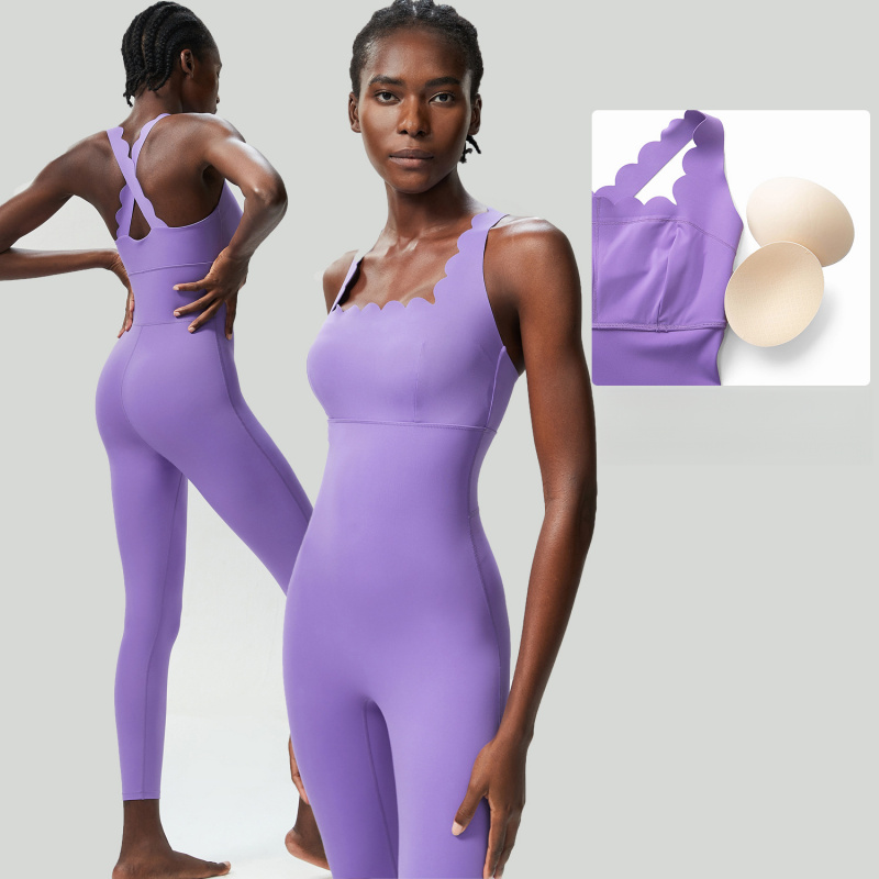 FUBEIKE موجة صغيرة الجمال الظه - مراجعة Yoga Fitness Jumpsuit وسعره