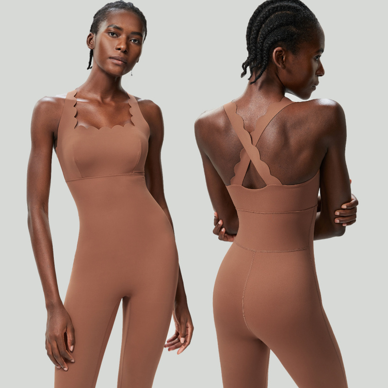 FUBEIKE موجة صغيرة الجمال الظه - مراجعة Yoga Fitness Jumpsuit وسعره