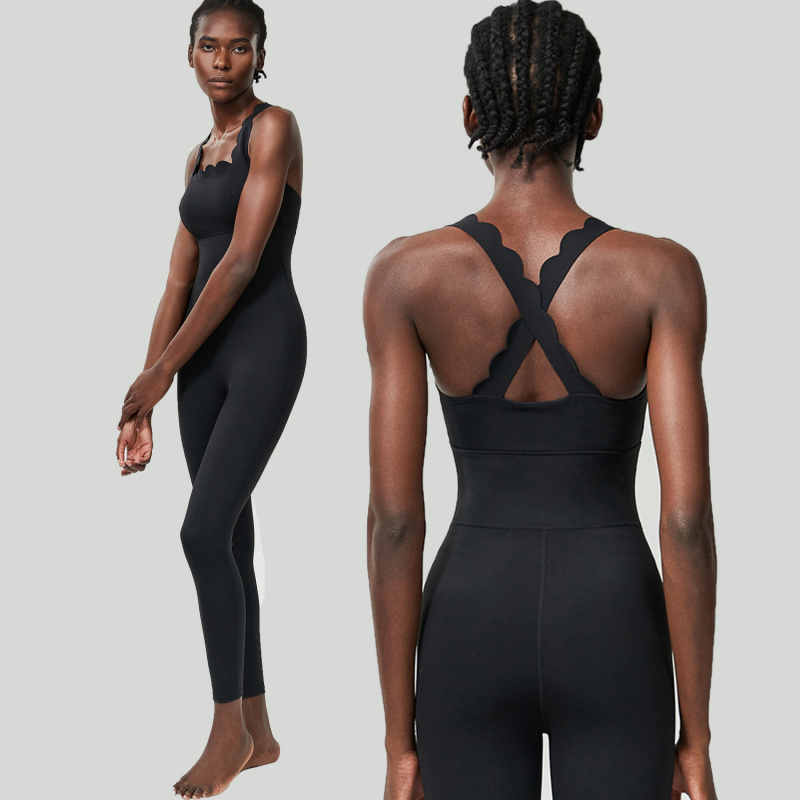FUBEIKE موجة صغيرة الجمال الظه - مراجعة Yoga Fitness Jumpsuit وسعره