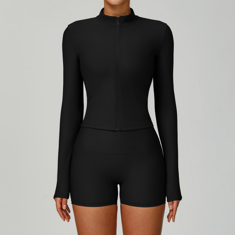 BIANHUI الخيوط الوقوف طوق سليم - مراجعة Yoga Fitness Jacket وسعره