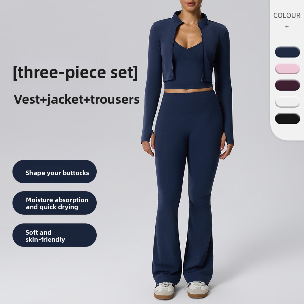 طقم لياقة بدنية ثلاثي القطع بت - مراجعة Yoga Fitness Jacket وسعره