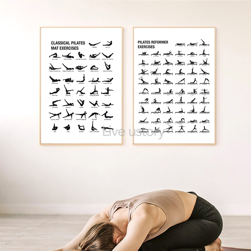 ملصق لوحة تدريبات البيلاتس بدو - مراجعة Fitness Yoga Pilates وسعره
