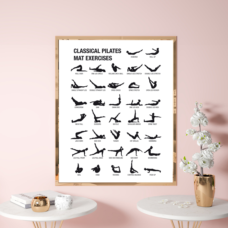 ملصق لوحة تدريبات البيلاتس بدو - مراجعة Fitness Yoga Pilates وسعره